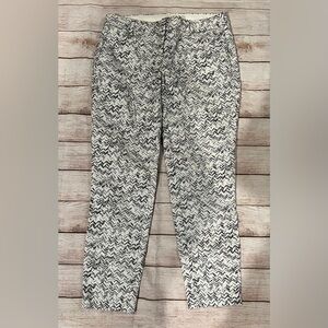 Kenar Pants Womens 4 White Geometric Print Career Slacks Casual Ladies